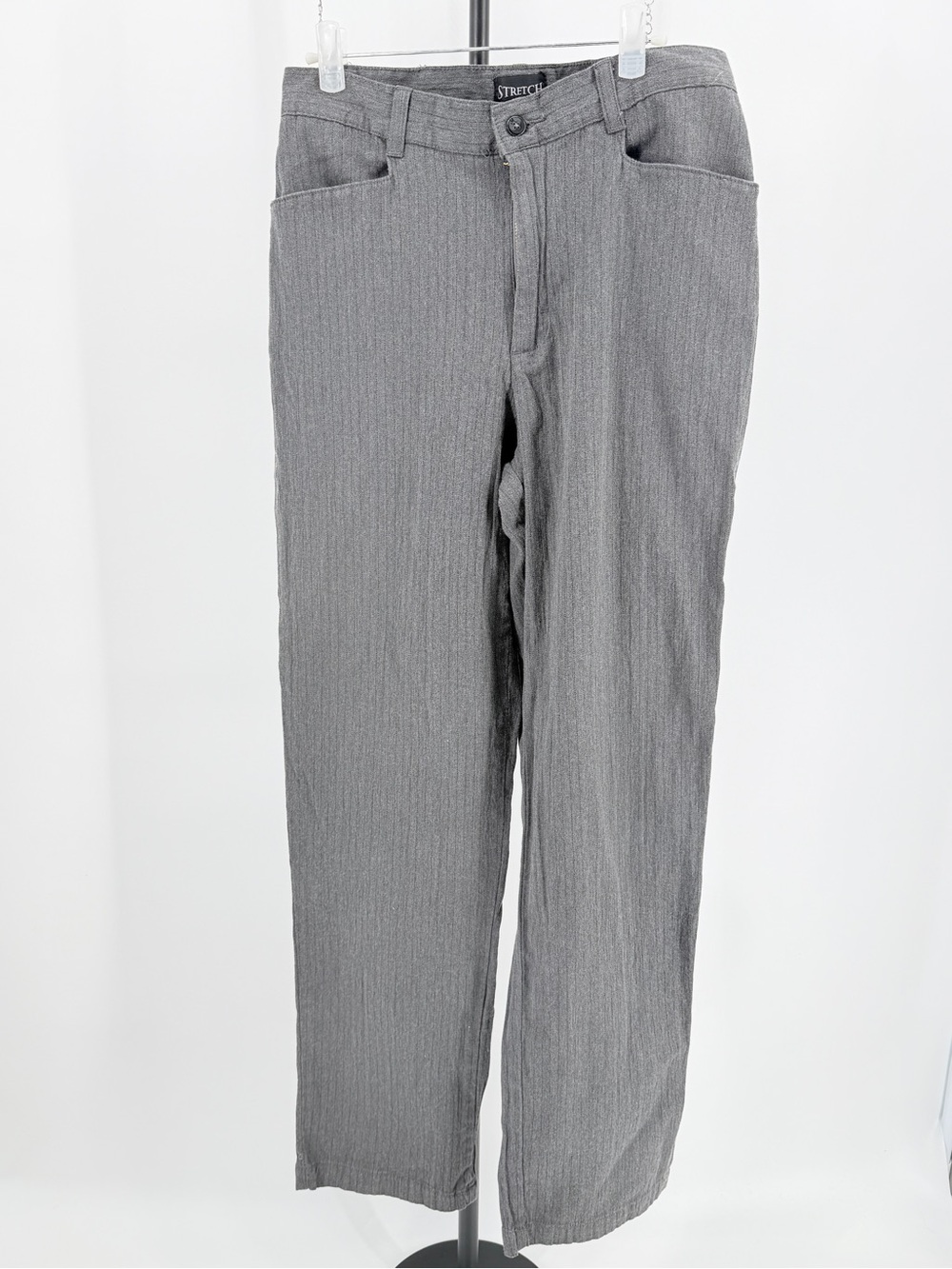 Riders Stretch Grey Trouser pinstrip size 6 small 27 x 28 office siren gothcorp
